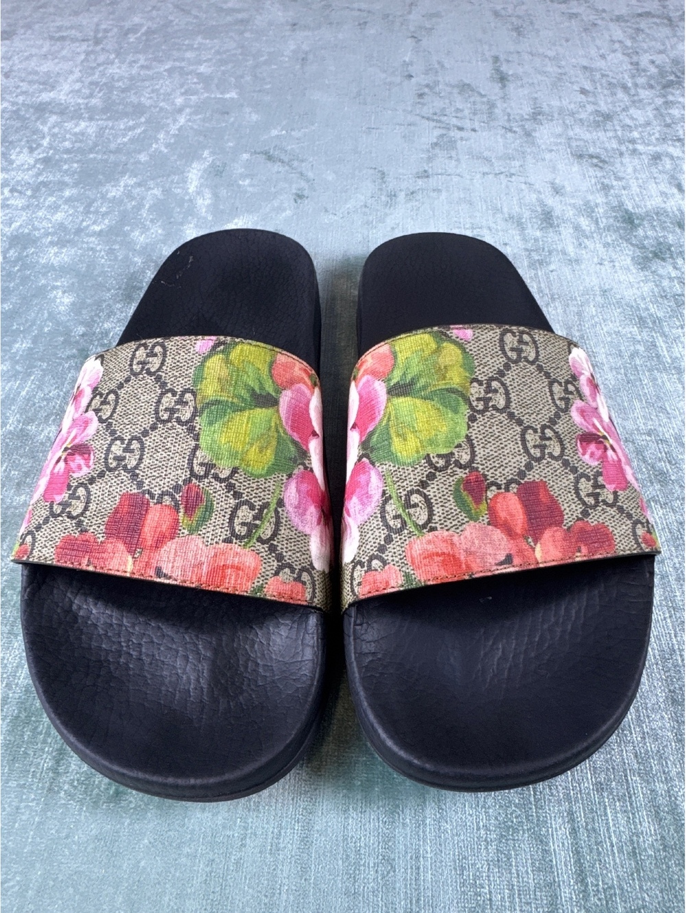 Gucci GG Blooms Floral Slides Multicolor Women’s Size 8